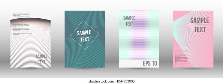 Modern design template. A set of modern abstract covers. Creative backgrounds from abstract lines to create a fashionable abstract cover, banner, poster, booklet. Vector illustration. EPS 10.