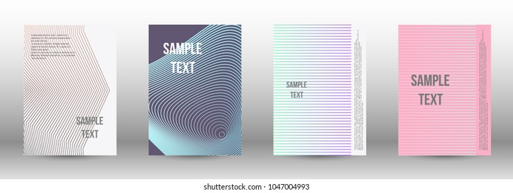 Modern design template. A set of modern abstract covers. Creative backgrounds from abstract lines to create a fashionable abstract cover, banner, poster, booklet. Vector illustration. EPS 10.