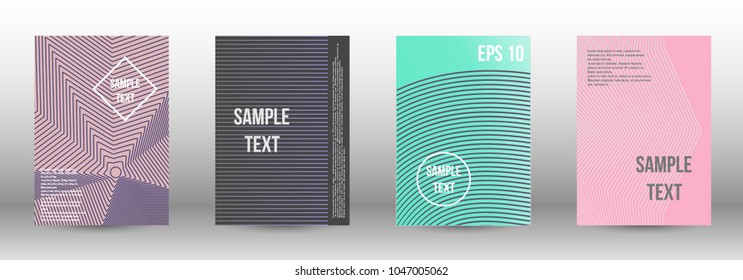 Modern design template. A set of modern abstract covers. Creative backgrounds from abstract lines to create a fashionable abstract cover, banner, poster, booklet. Vector illustration. EPS 10.