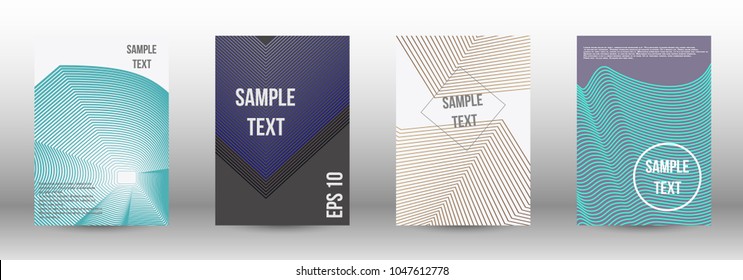 Modern design template. A set of modern abstract covers. Creative backgrounds from abstract lines to create a fashionable abstract cover, banner, poster, booklet. Vector illustration. EPS 10.