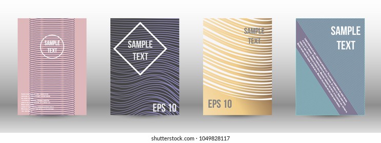 Modern design template. A set of modern abstract covers. Creative backgrounds from abstract lines to create a fashionable abstract cover, banner, poster, booklet. Vector illustration. EPS 10.