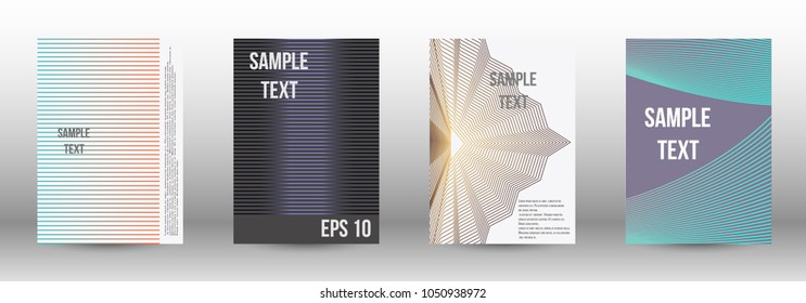 Modern design template. A set of modern abstract covers. Creative backgrounds from abstract lines to create a fashionable abstract cover, banner, poster, booklet. Vector illustration. EPS 10.