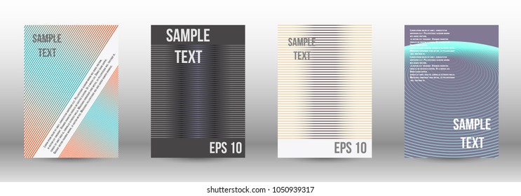 Modern design template. A set of modern abstract covers. Creative backgrounds from abstract lines to create a fashionable abstract cover, banner, poster, booklet. Vector illustration. EPS 10.
