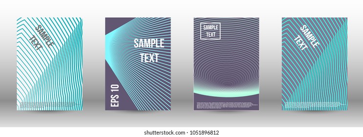 Modern design template. A set of modern abstract covers. Creative backgrounds from abstract lines to create a fashionable abstract cover, banner, poster, booklet. Vector illustration. EPS 10.