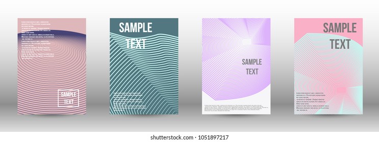 Modern design template. A set of modern abstract covers. Creative backgrounds from abstract lines to create a fashionable abstract cover, banner, poster, booklet. Vector illustration. EPS 10.