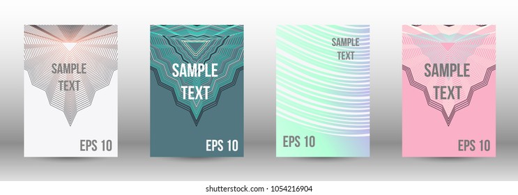 Modern design template. A set of modern abstract covers. Creative backgrounds from abstract lines to create a fashionable abstract cover, banner, poster, booklet. Vector illustration. EPS 10.