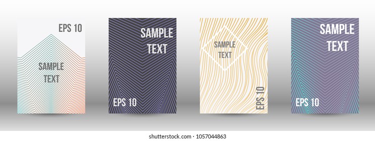 Modern design template. A set of modern abstract covers. Creative backgrounds from abstract lines to create a fashionable abstract cover, banner, poster, booklet. Vector illustration. EPS 10.