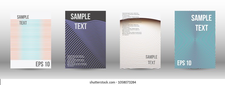 Modern design template. A set of modern abstract covers. Creative backgrounds from abstract lines to create a fashionable abstract cover, banner, poster, booklet. Vector illustration. EPS 10.