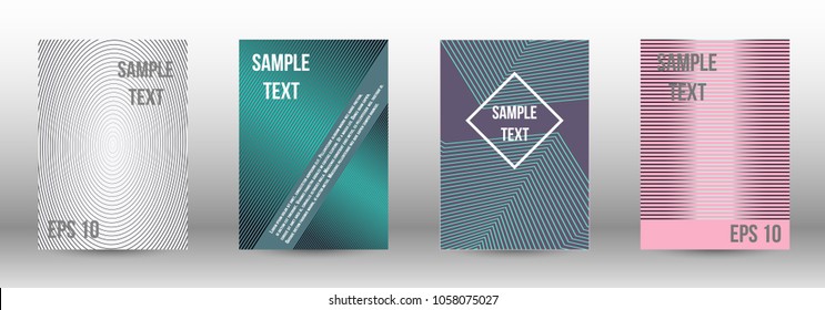 Modern design template. A set of modern abstract covers. Creative backgrounds from abstract lines to create a fashionable abstract cover, banner, poster, booklet. Vector illustration. EPS 10.