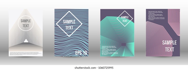 Modern design template. A set of modern abstract covers. Creative backgrounds from abstract lines to create a fashionable abstract cover, banner, poster, booklet. Vector illustration. EPS 10.