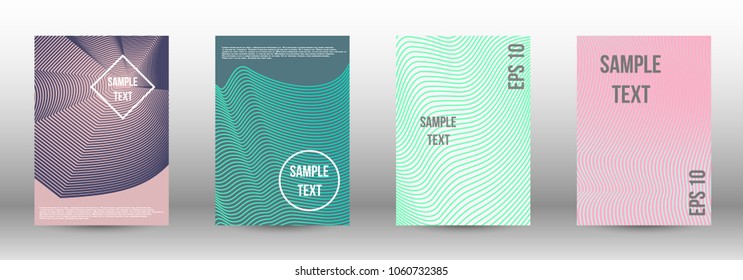 Modern design template. A set of modern abstract covers. Creative backgrounds from abstract lines to create a fashionable abstract cover, banner, poster, booklet. Vector illustration. EPS 10.