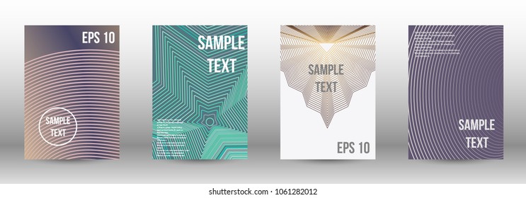 Modern design template. A set of modern abstract covers. Creative backgrounds from abstract lines to create a fashionable abstract cover, banner, poster, booklet. Vector illustration. EPS 10.