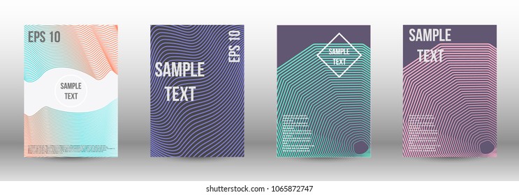 Modern design template. A set of modern abstract covers. Creative backgrounds from abstract lines to create a fashionable abstract cover, banner, poster, booklet. Vector illustration. EPS 10.