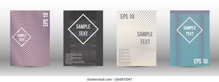 Modern design template. A set of modern abstract covers. Creative backgrounds from abstract lines to create a fashionable abstract cover, banner, poster, booklet. Vector illustration. EPS 10.