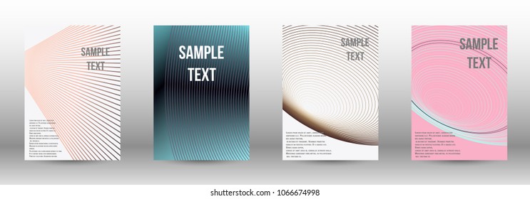 Modern design template. A set of modern abstract covers. Creative backgrounds from abstract lines to create a fashionable abstract cover, banner, poster, booklet. Vector illustration. EPS 10.