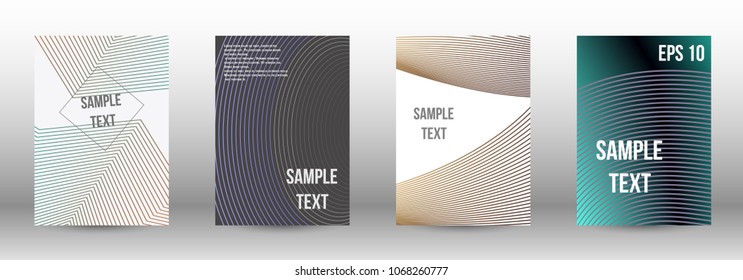 Modern design template. A set of modern abstract covers. Creative backgrounds from abstract lines to create a fashionable abstract cover, banner, poster, booklet. Vector illustration. EPS 10.