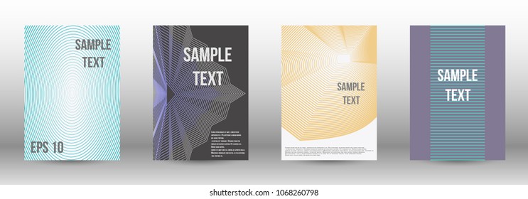 Modern design template. A set of modern abstract covers. Creative backgrounds from abstract lines to create a fashionable abstract cover, banner, poster, booklet. Vector illustration. EPS 10.