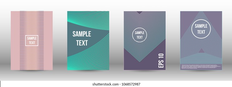 Modern design template. A set of modern abstract covers. Creative backgrounds from abstract lines to create a fashionable abstract cover, banner, poster, booklet. Vector illustration. EPS 10.