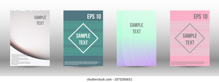 Modern design template. A set of modern abstract covers. Creative backgrounds from abstract lines to create a fashionable abstract cover, banner, poster, booklet. Vector illustration. EPS 10.