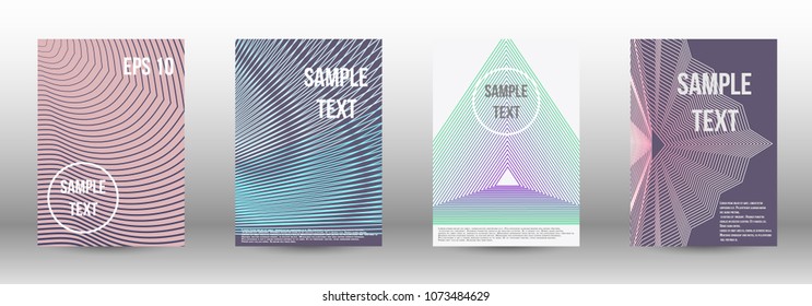 Modern design template. A set of modern abstract covers. Creative backgrounds from abstract lines to create a fashionable abstract cover, banner, poster, booklet. Vector illustration. EPS 10.