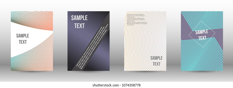 Modern design template. A set of modern abstract covers. Creative backgrounds from abstract lines to create a fashionable abstract cover, banner, poster, booklet. Vector illustration. EPS 10.