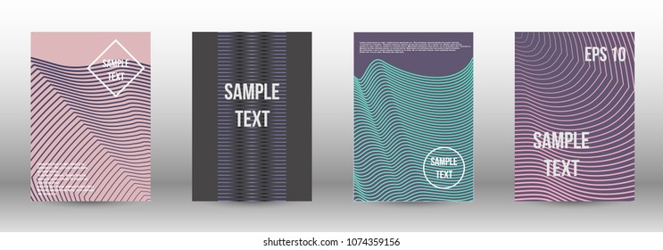 Modern design template. A set of modern abstract covers. Creative backgrounds from abstract lines to create a fashionable abstract cover, banner, poster, booklet. Vector illustration. EPS 10.