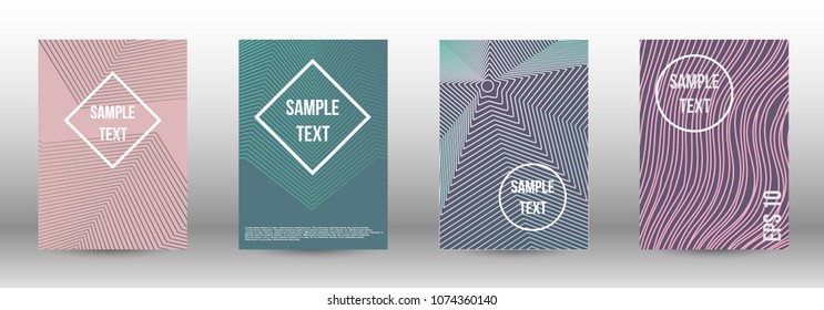 Modern design template. A set of modern abstract covers. Creative backgrounds from abstract lines to create a fashionable abstract cover, banner, poster, booklet. Vector illustration. EPS 10.