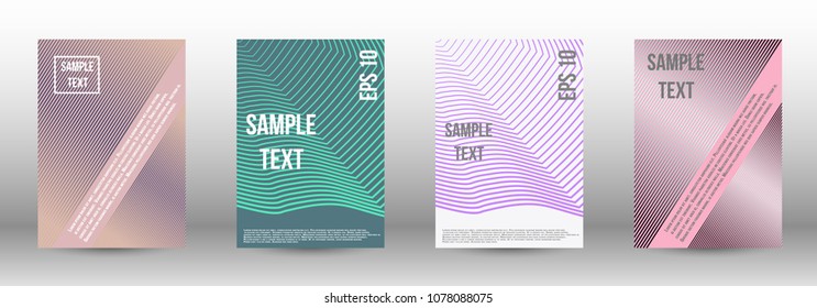 Modern design template. A set of modern abstract covers. Creative backgrounds from abstract lines to create a fashionable abstract cover, banner, poster, booklet. Vector illustration. EPS 10.