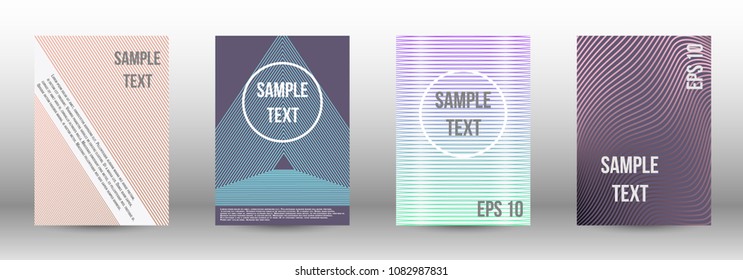 Modern design template. A set of modern abstract covers. Creative backgrounds from abstract lines to create a fashionable abstract cover, banner, poster, booklet. Vector illustration. EPS 10.