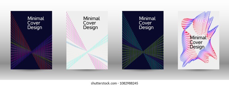 Modern design template. A set of modern abstract covers. Creative sound backgrounds from abstract gradient wave lines to create a trendy abstract cover, banner, poster, booklet.