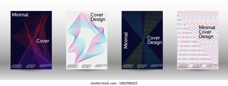 Modern design template. A set of modern abstract covers. Creative sound backgrounds from abstract gradient wave lines to create a trendy abstract cover, banner, poster, booklet.