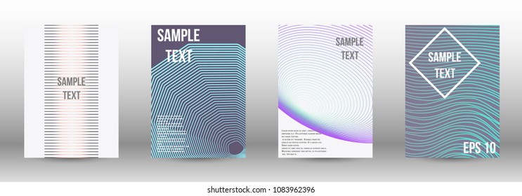 Modern design template. A set of modern abstract covers. Creative backgrounds from abstract lines to create a fashionable abstract cover, banner, poster, booklet. Vector illustration. EPS 10.