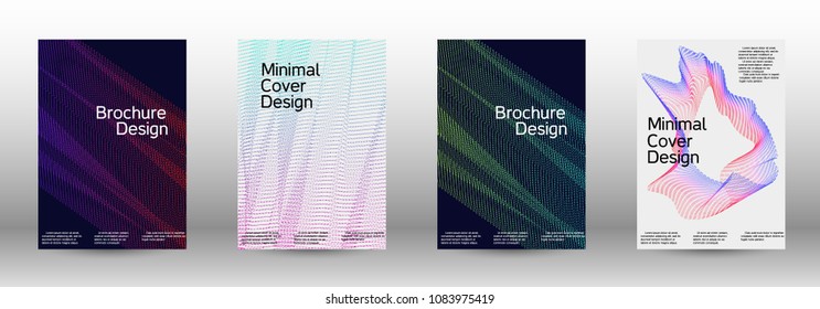 Modern design template. A set of modern abstract covers. Creative sound backgrounds from abstract gradient wave lines to create a trendy abstract cover, banner, poster, booklet.