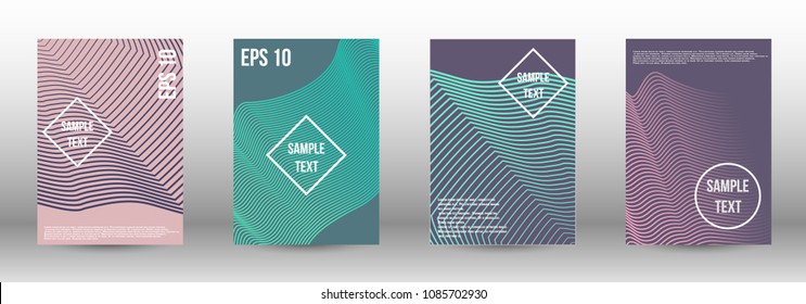 Modern design template. A set of modern abstract covers. Creative backgrounds from abstract lines to create a fashionable abstract cover, banner, poster, booklet. Vector illustration. EPS 10.