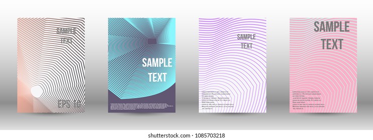 Modern design template. A set of modern abstract covers. Creative backgrounds from abstract lines to create a fashionable abstract cover, banner, poster, booklet. Vector illustration. EPS 10.