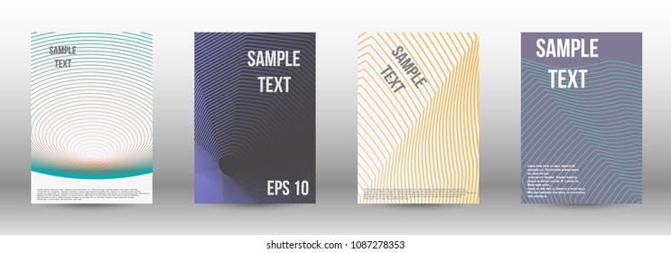 Modern design template. A set of modern abstract covers. Creative backgrounds from abstract lines to create a fashionable abstract cover, banner, poster, booklet. Vector illustration. EPS 10.