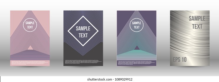 Modern design template. A set of modern abstract covers. Creative backgrounds from abstract lines to create a fashionable abstract cover, banner, poster, booklet. Vector illustration. EPS 10.