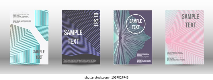 Modern design template. A set of modern abstract covers. Creative backgrounds from abstract lines to create a fashionable abstract cover, banner, poster, booklet. Vector illustration. EPS 10.