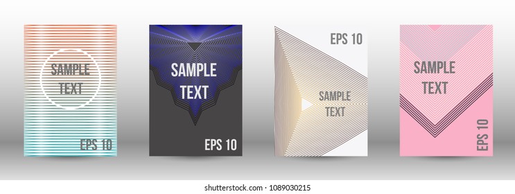 Modern design template. A set of modern abstract covers. Creative backgrounds from abstract lines to create a fashionable abstract cover, banner, poster, booklet. Vector illustration. EPS 10.
