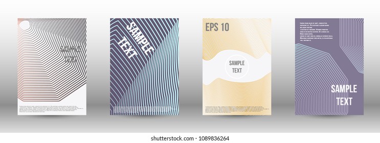Modern design template. A set of modern abstract covers. Creative backgrounds from abstract lines to create a fashionable abstract cover, banner, poster, booklet. Vector illustration. EPS 10.