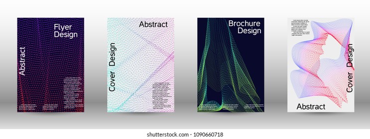 Modern design template. A set of modern abstract covers. Minimal vector cover design with abstract lines. Suitable for creating a fashionable abstract cover, banner, poster, booklet.