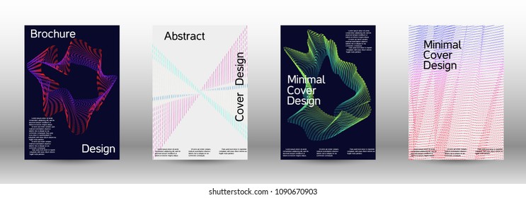 Modern design template. A set of modern abstract covers. Minimal vector cover design with abstract lines. Suitable for creating a fashionable abstract cover, banner, poster, booklet.