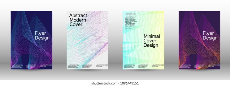 Modern design template. A set of modern abstract covers. Minimal vector cover design with abstract lines. Suitable for creating a fashionable abstract cover, banner, poster, booklet.