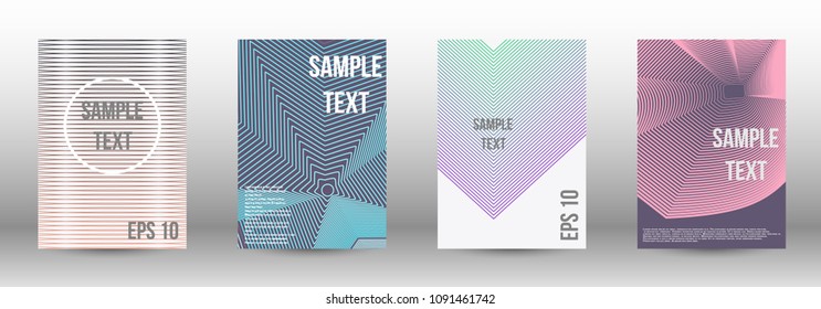 Modern design template. A set of modern abstract covers. Creative backgrounds from abstract lines to create a fashionable abstract cover, banner, poster, booklet. Vector illustration. EPS 10.