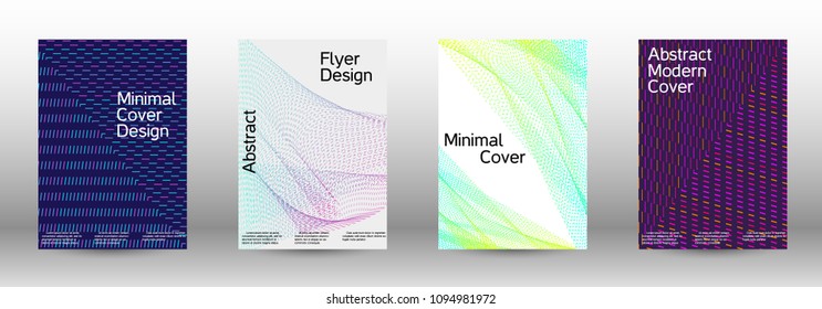 Modern design template. A set of modern abstract covers. Minimal vector cover design with abstract lines. Suitable for creating a fashionable abstract cover, banner, poster, booklet.