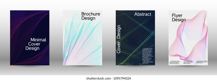 Modern design template. A set of modern abstract covers. Minimal vector cover design with abstract lines. Suitable for creating a fashionable abstract cover, banner, poster, booklet.