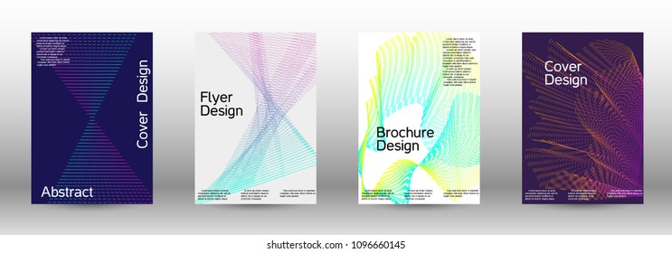 Modern design template. A set of modern abstract covers. Minimal vector cover design with abstract lines. Suitable for creating a fashionable abstract cover, banner, poster, booklet.