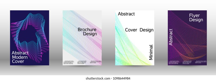 Modern design template. A set of modern abstract covers. Minimal vector cover design with abstract lines. Suitable for creating a fashionable abstract cover, banner, poster, booklet.