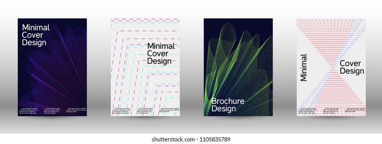 Modern design template. A set of modern abstract covers. Minimal vector cover design with abstract lines. Suitable for creating a fashionable abstract cover, banner, poster, booklet.