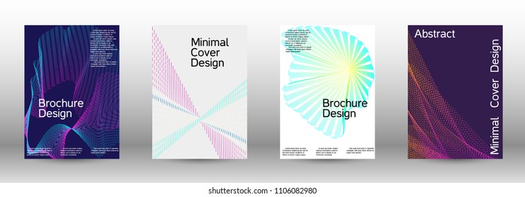  Plantilla de diseño moderna. Un conjunto de tapas abstractas modernas. Diseño mínimo de portada vectorial con líneas abstractas. Apropiado para crear una portada abstracta, banner, afiche, folleto de moda.